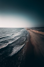 calm waves crashing on shore