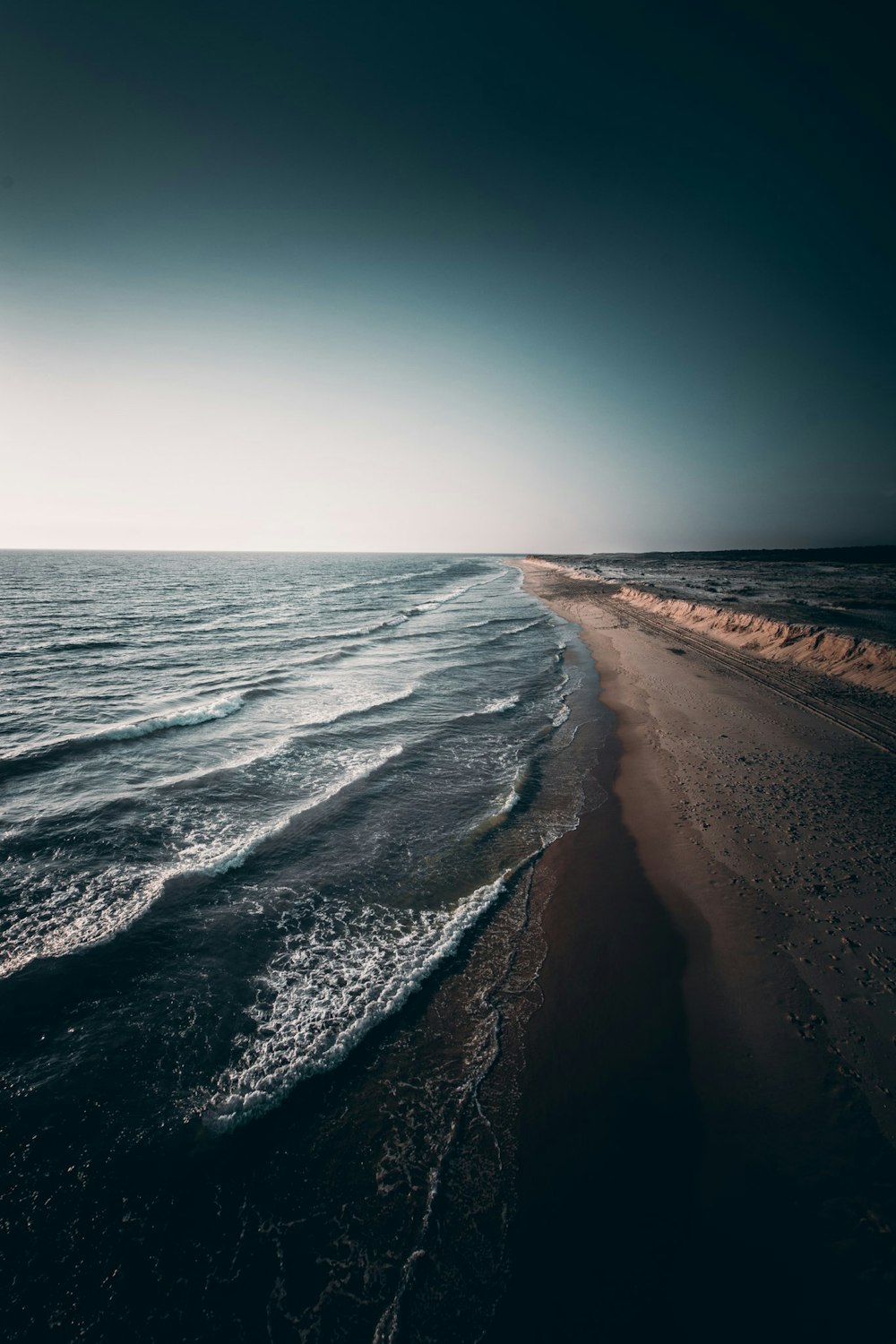 calm waves crashing on shore