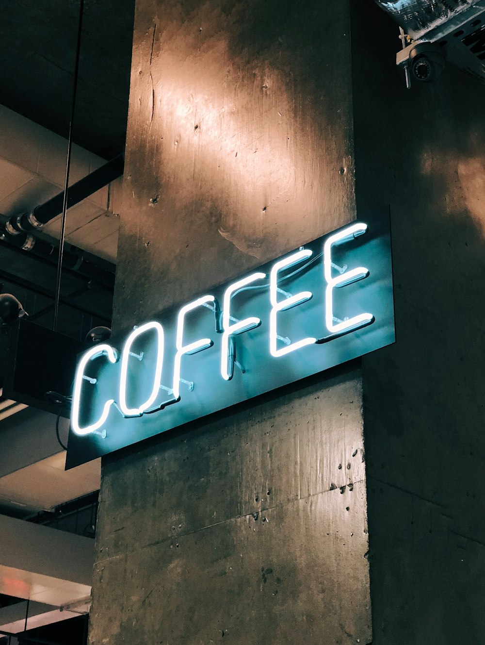 segnaletica a LED per caffè bianco