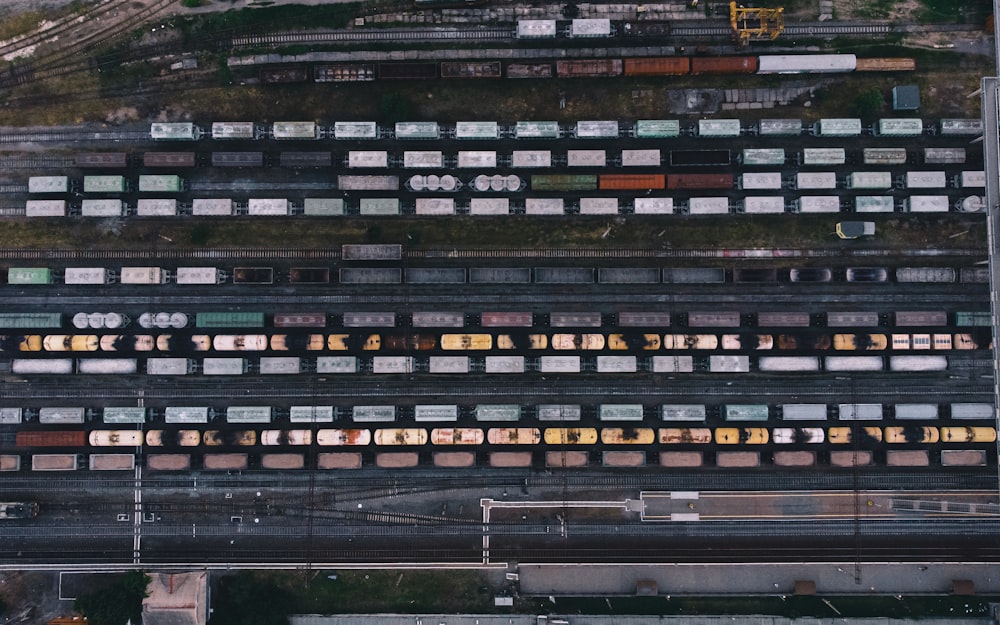 bird's-eye view photography of cars