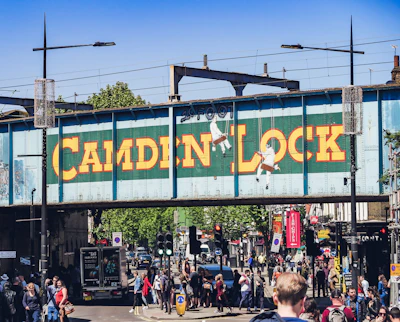 Camden Lock signage at Camden Market, London