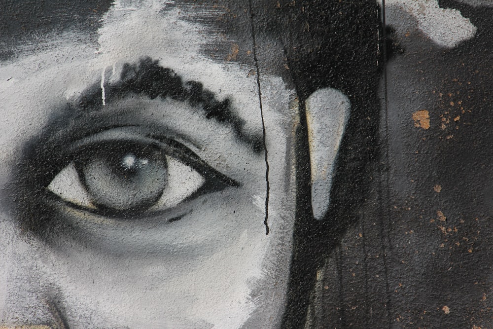 canvas painting of person eye