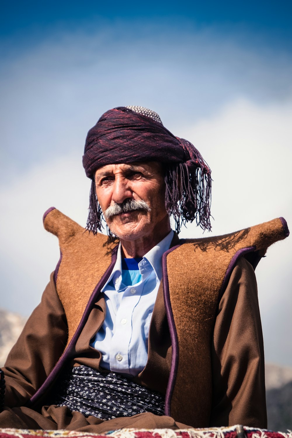 man wearing keffiyeh