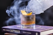 clear rock glass with filled liquor