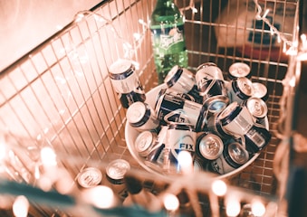 black-and-white can lot