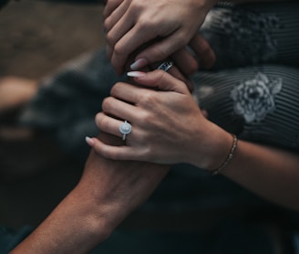 man and woman holding each others hands