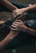 man and woman holding each others hands