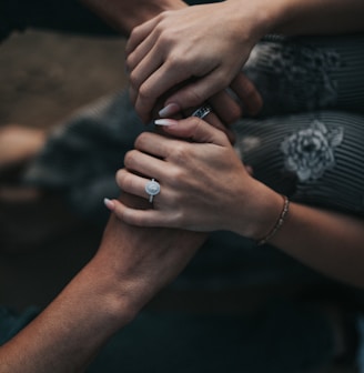 man and woman holding each others hands