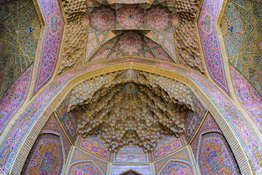 cathedral interior in Nasirolmolk Mosque Iran