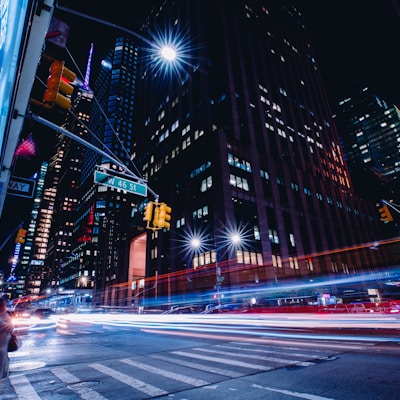 timelapse photography of city buildings during nighttime