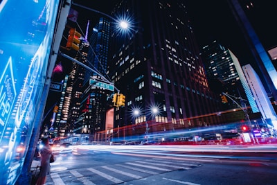 timelapse photography of city buildings during nighttime