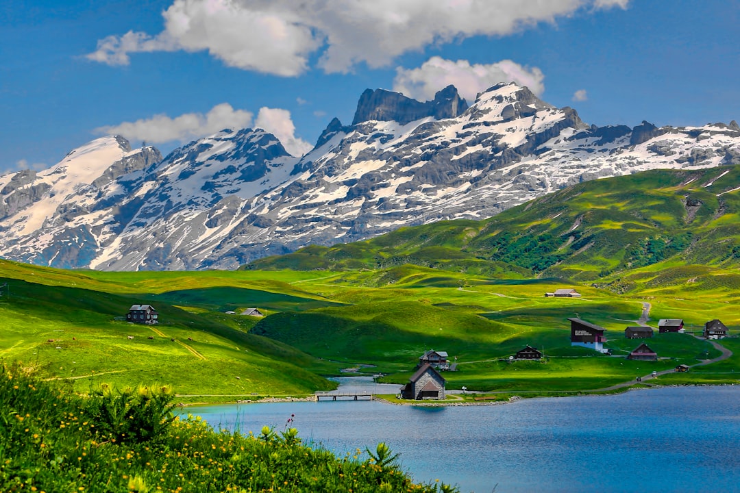 mountain and houses