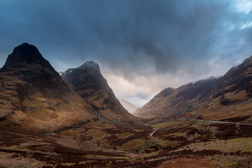 landscape photo of brown mountains