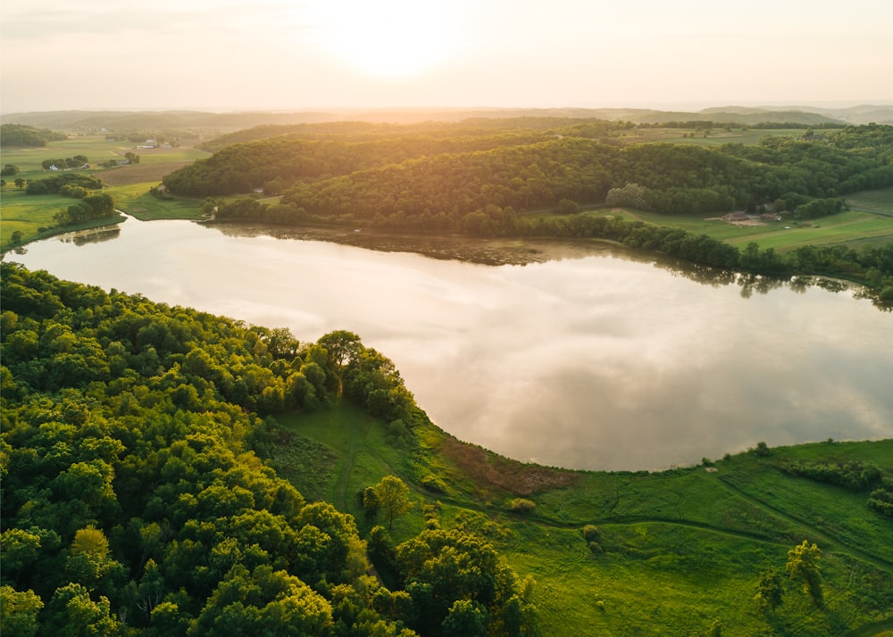 landscape photography of mountains and body of water