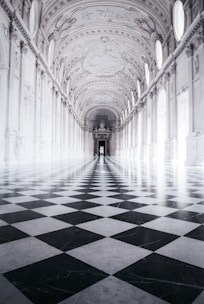 one-point perspective photography of building's interior