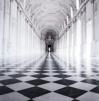 one-point perspective photography of building's interior