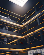 Interior shot of a high-end retail space with modern design and lighting.