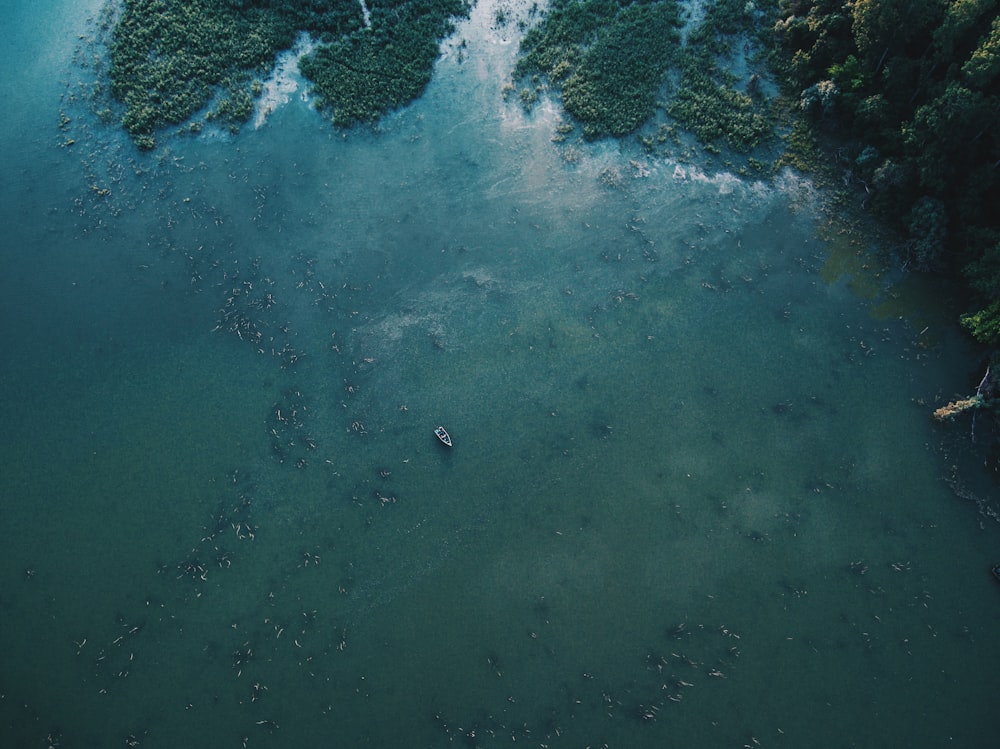 top view photo of body of water