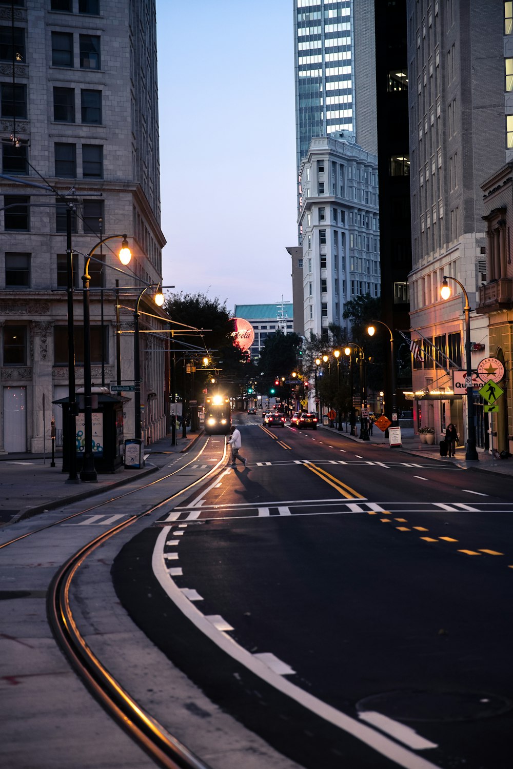 person walking on pedestrian lane