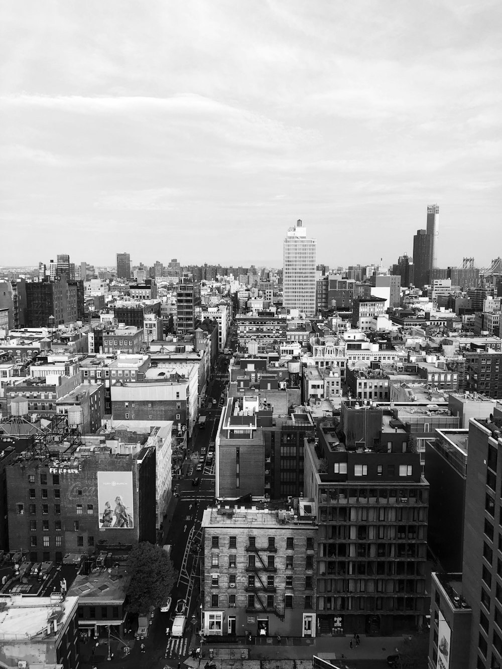 grayscale photography of cityscape