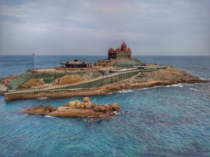 brown and green island surrounded by water