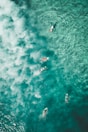 bird's eye photography of people surfing