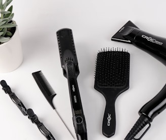 black hair brush