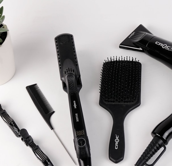 black hair brush