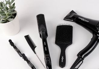 black hair brush