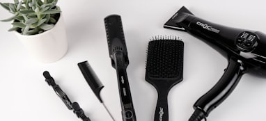 black hair brush