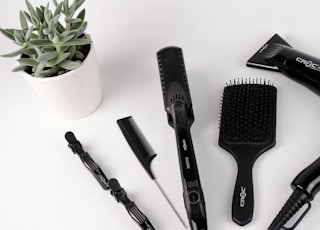 black hair brush