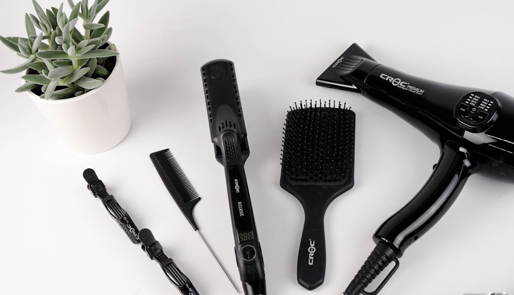 black hair brush