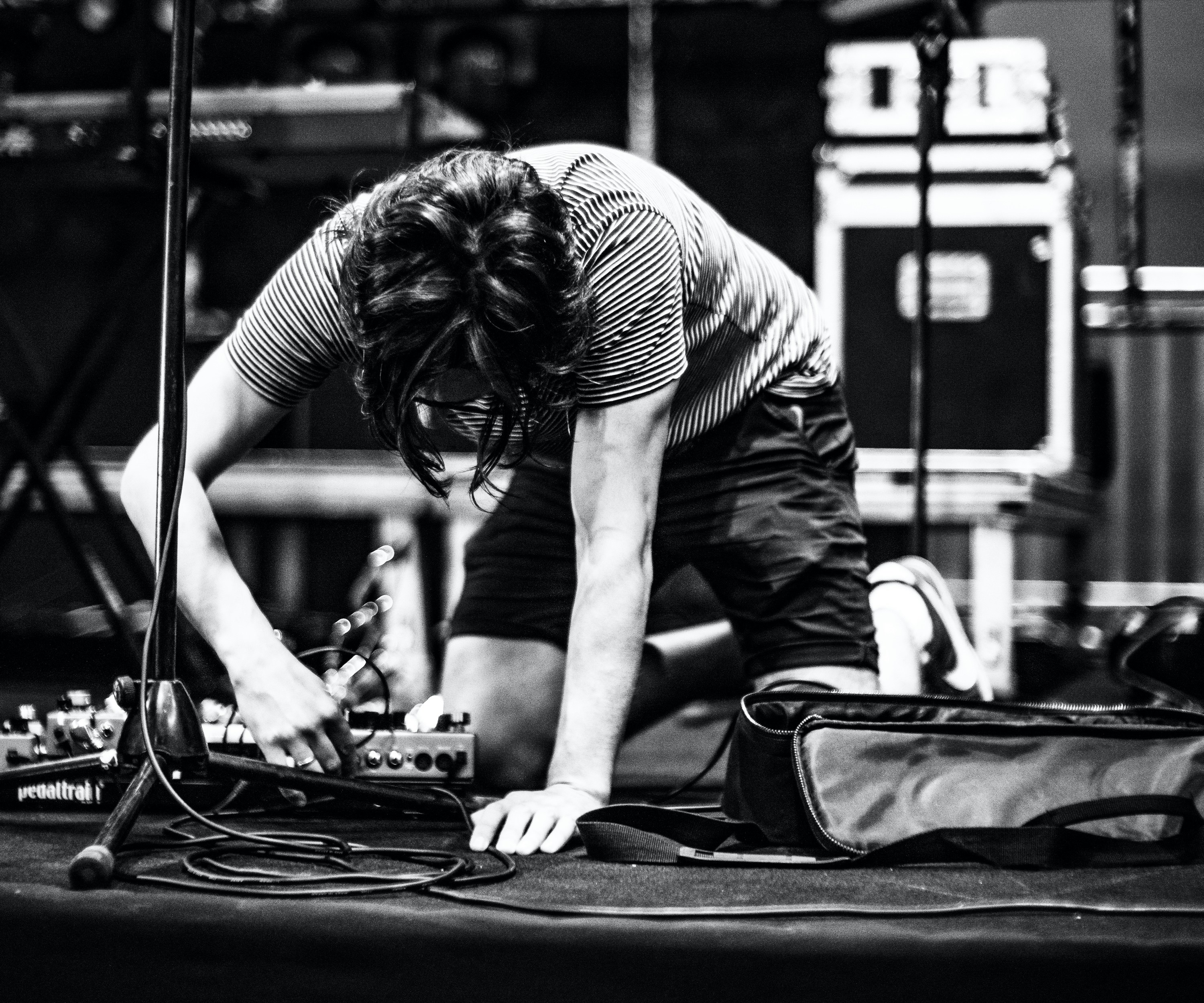 guitar player on stage- gear
