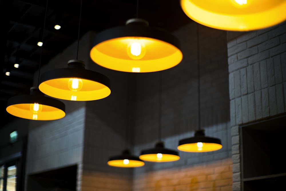 turned-on pendant lamps