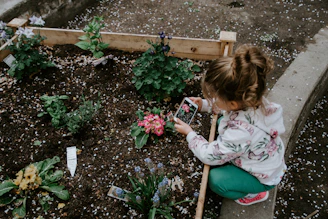 girl sitting using smartphone