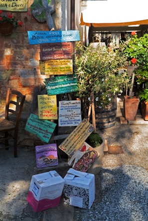 An inviting display of homemade treats and beverages at an outdoor food stand.