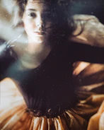 Elegant styled hair flowing beautifully under soft lighting