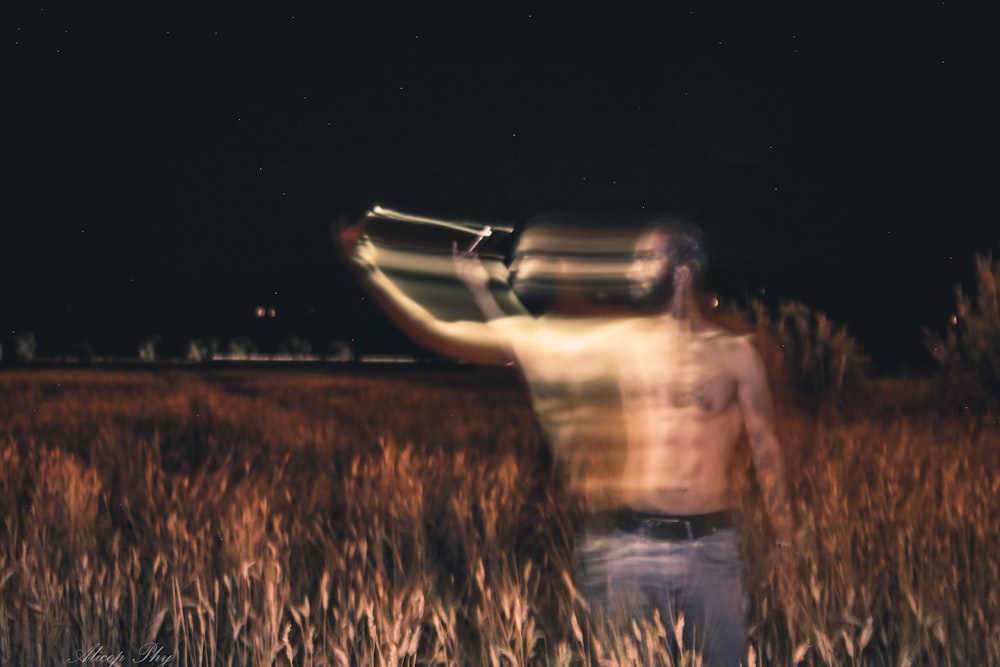 timelaps photo of man throwing object