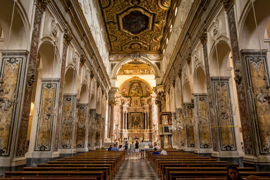 group of people gathering near altar in Amalfi Coast Italy