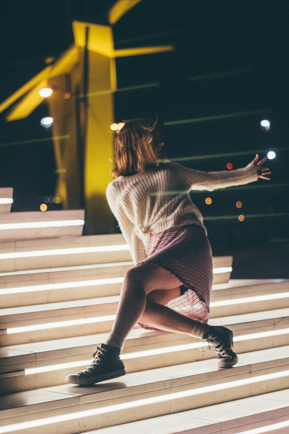 woman on stairs