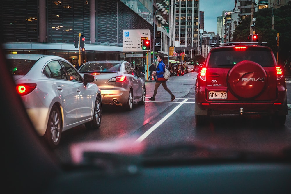 woman crossing on street ahead