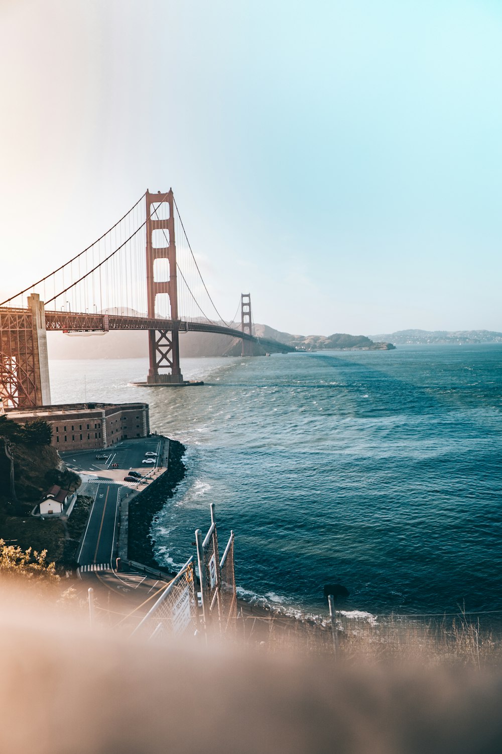 aerial view of Golden Gate bridge