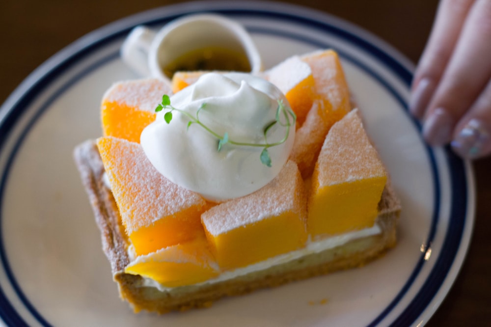 dessert with meringue on top