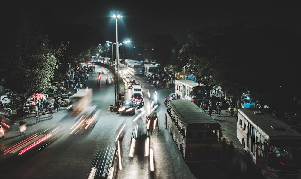 panning photo of road