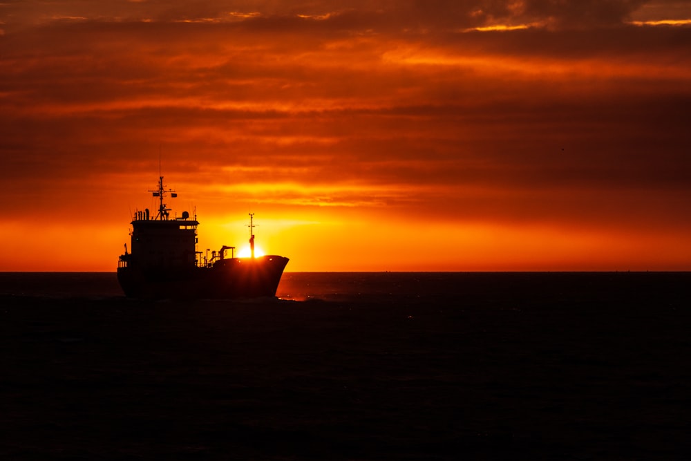 ship in the middle of ocean