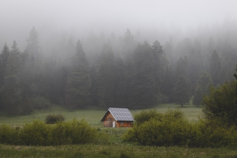 brown and black solar panel house