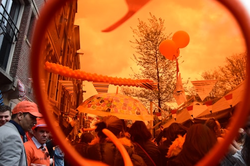 An image capturing the vibrant orange battle festival.