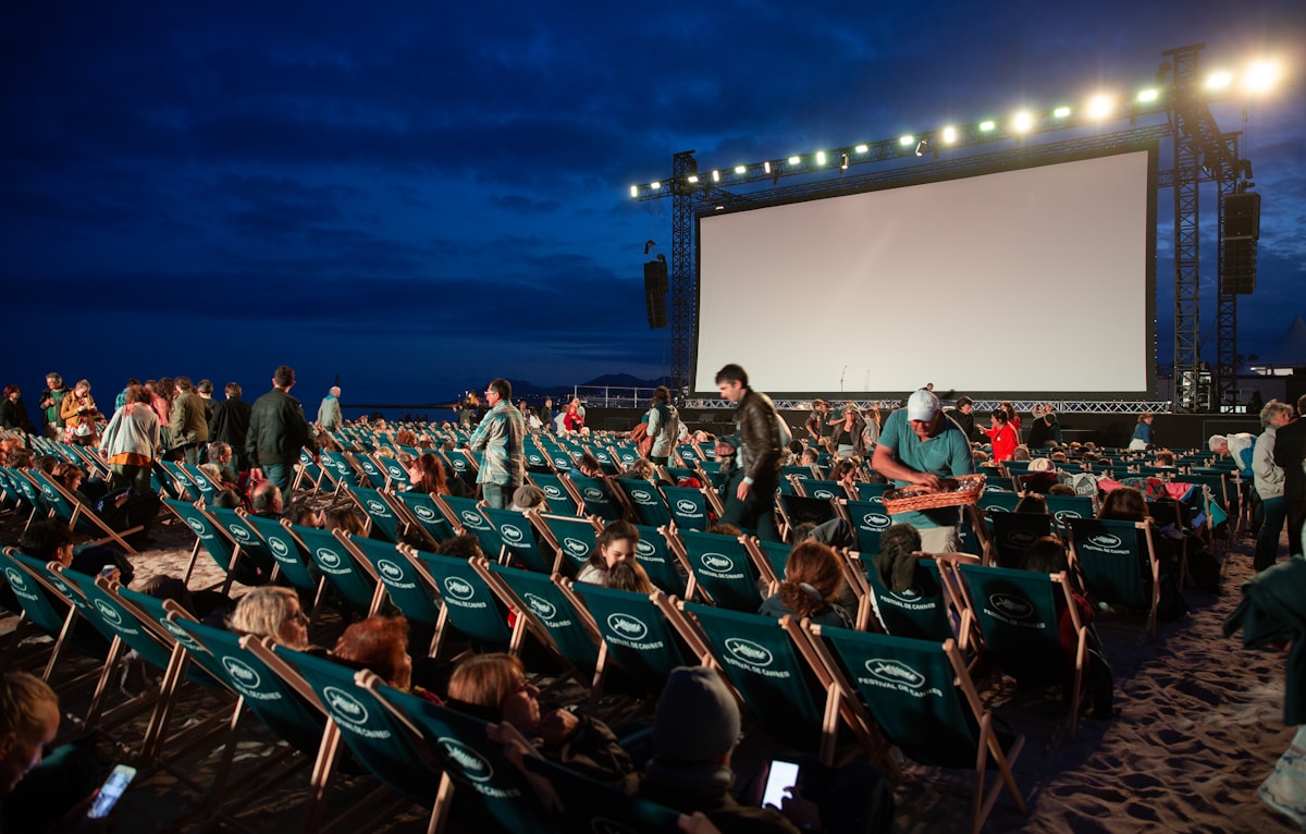 Outdoor cinema at dusk, a placeholder for the Palace Penny Lane Cinema section