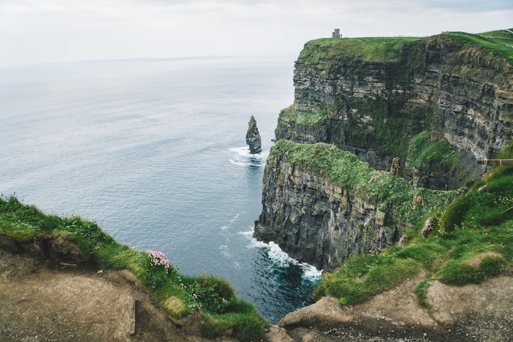 mountain cliff beside of the sea