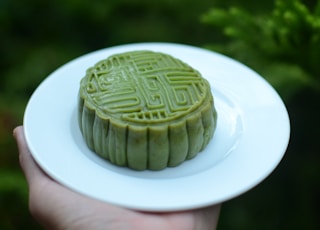 jelly cake on ceramic plate